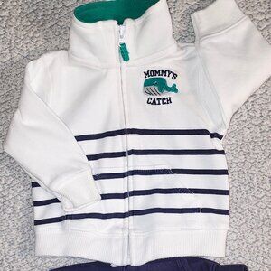 Carter's 3 month 2 piece zip up jacket and pants